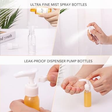 Muslish 21 Pack Travel Bottles for Toiletries, Leak-Proof TSA Compliant Silicone Travel Size Containers for Shampoo and Conditioner, BPA Free with Toiletry Bag (Apricot) - Image 6