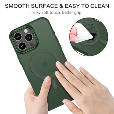 BENTOBEN Magnetic for iPhone 16 Pro Max Case,(Compatible with MagSafe) (Military Grade Drop Protection) Slim Translucent Matte Shockproof with Anti-Fingerprint Phone Case 6.9",Green - Image 7