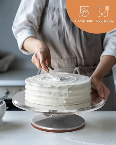 Kootek Aluminium Alloy Revolving Cake Stand 12 Inch Rotating Cake Turntable for Cake, Cupcake Decorating Supplies - Image 6