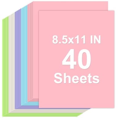 40 Sheets Colored Cardstock Colorful Card Stock Paper Color Cardstock Paper 8.5 x 11 Thick Card Stock Printer Papers for Inkjet Printing Office School Home DIY Crafts Decors Christmas Card Making - Image 3