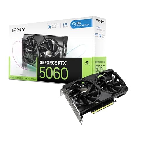 PNY NVIDIA GeForce RTX™ 5060 OC Dual Fan, Graphics Card (8GB GDDR7, 128-bit, SFF-Ready, PCIe® 5.0, HDMI®/DP 2.1, 2-Slot, NVIDIA Blackwell Architecture, DLSS 4) - Image 1
