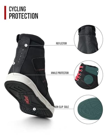 BORLENI Motorcycle Riding Shoes Road Street Motocross Protective Boots for Men, Casual Breathable Powersports Shoes - Image 4