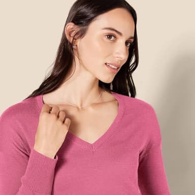 Amazon Essentials Women's Lightweight Long-Sleeve V-Neck Tunic Sweater (Available in Plus Size), Pink Heather, XX-Large - Image 4