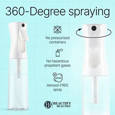 BeautifyBeauties Spray Bottle For Hair – Continuous Mister Spray Bottle for Hairstyling, Cleaning, Plants, Pets, Barbers, Salons, Essential Oil Scents (Clear, 18.6oz/500ml) "11" H x 2.6" L - Image 7