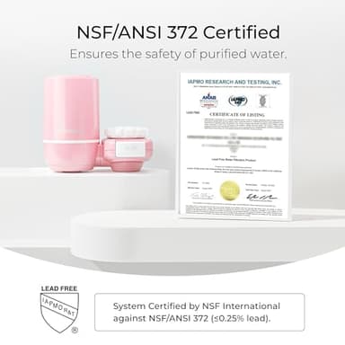 Waterdrop Sink Filter Water Faucet for Skin Care, Bathroom Faucet Filter, 320 Gallons, NSF Certified Water Purifier, 0.01μm Ultra-Filtration System, Reduces Chlorine Lead-Free Material, 1 Filter Pink - Image 6