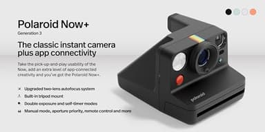 Polaroid Now+ 3rd Generation I-Type Instant Camera + Film Bundle - Now+ Bluetooth App Controlled Black Camera + 16 Color Photos (6562) - Image 2