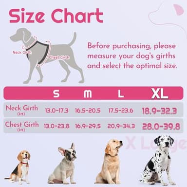 Eagloo Dog Harness for Large Dogs, Easy Wearing with 3 Buckles, Adjustable No Pull Pet Harness with 2 Rings for Walking, No Chock Reflective Soft Padded Vest with Control Handle, Pink & Black, XL - Image 2