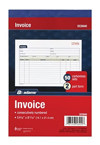 Adams Invoice Book 3 Pack, 2 Part Carbonless Invoices, Horizontal Sales Slip, 5-9/16 x 8-7/16 Inches, 50 Sets per Book (DC5840-3) - Image 2