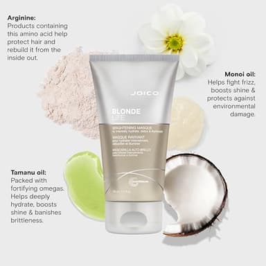 Joico Blonde Life Brightening Masque - Instant Hydration, Neutralize Chlorine & Detoxify Hair, Add Softness & Smoothness, Sulfate Free, With Monoi & Tamanu Oil, 1.7 Fl Oz - Image 5