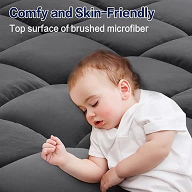 SOPAT Mattress Topper Queen Size Extra Thick Mattress Pad 8-21" Deep Pocket Soft Down Alternative Fill Mattress Protector Pillow Top Mattress Cover (60x80 Inches, Dark Grey) - Image 3