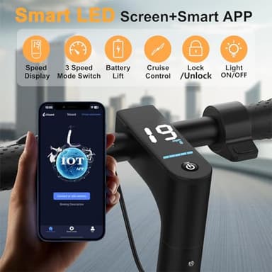 WERHY Electric Scooter, 10" Tire, Powerful 500W Motor, Top Speed 22 MPH, 28 Miles Max Range, Folding Escooter for Adults & Teens with Dual Braking - Image 6