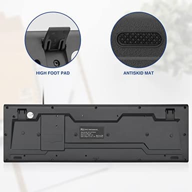 Rii RK907 Ultra-Slim Compact USB Wired Keyboard for Mac and PC,Windows 10/8 / 7 / Vista/XP (Black) (1PCS) - Image 6