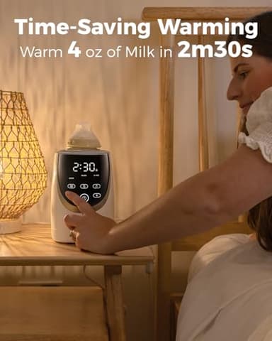 Papablic NutriWarm™ Swirlable Bottle Warmer – Advanced Nutrient-Preserving Warming Technology, Fast and Even Warming for Breastmilk & Formula, Precise Temperature Control, Easy to Use - Image 7