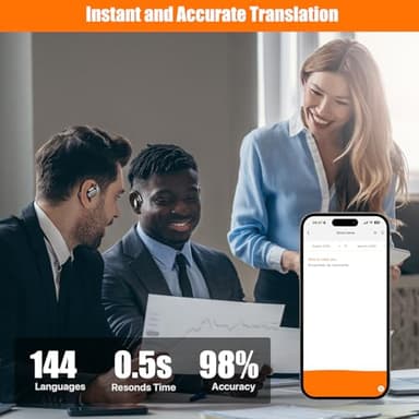 AI Translation Earbuds Real Time for iPhone and Android, 144 Language Translator Earbuds 3-in-1 Translating Headphones Audifonos Traductores Translator Device for Travel Business Learning - Image 2