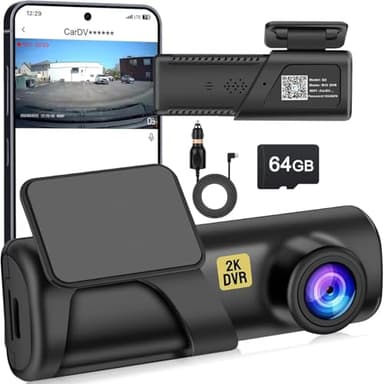 Dash Cam, 4K Dash Camera for Cars with WiFi FHD, Mini Car Camera, Dash Cam Front with Free 128GB SD Card, 160° Wide Angle,Night Vision,Loop Recording,24H*7 Parking Monitor, Support 128GB （ Grey ） - Image 1