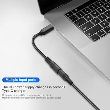 Traovien DC 5.5mm x 2.1mm to USB C Power Cable,5V 3A DC 5521 Male to USB Type-C Female Power Jack Extension Charge Cord for Phones Table- 22cm(2Pcs) (5521M /TypeC F) - Image 7