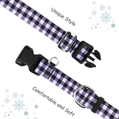 Fidohug Martingale Collar for Small Dogs with Buckle Adjustable Nylon No Pull Training Dog Collars (Black White Checkered, Small) - Image 2
