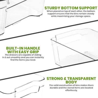 Utopia Home - Fridge Organizer Bins - Refrigerator Organizing Bins - Pantry Organizers & Storage - Stackable for Home & Kitchen Pantry Organization - Clear Plastic Containers (8 Pack) - Image 7