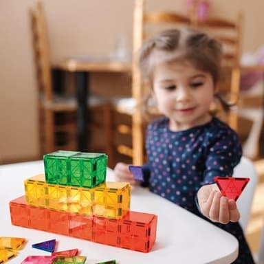 FNJO Magnetic Tiles, 64 PCS Magnetic Building Blocks, Magnets Building Set, STEM Toys for Kids Boys and Girls Creative and Inspirational - Image 8