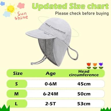 Duoyeree UPF 50+ Baby Sun Hat with Ear and Neck Protection - Toddler Beach Hat for Boys & Girls - Ideal for Summer Fun - Image 5