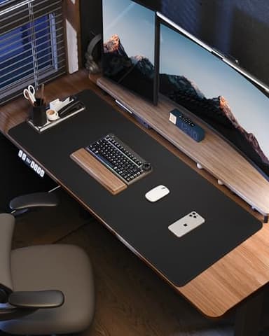 Leather Desk Pad Protector,48"x24" - Premium Desk Mat, Large Mouse Pad,Non-Slip Desk Blotter,Waterproof Desk Writing Pad for Office and Home(Black) - Image 6
