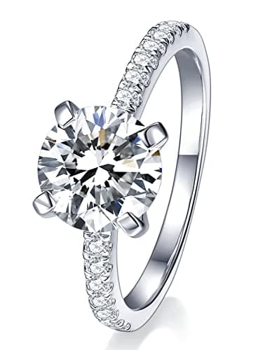IMOLOVE Moissanite Engagement Ring for Women, Moissanite Wedding band for Women, 2CTMoissanite Promise Rings-70B - Image 1