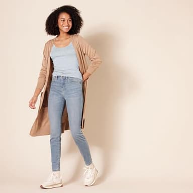 Amazon Essentials Women's Slim-Fit Tank Top, Pack of 2, Charcoal Heather/Ice Blue Heather, X-Small - Image 6