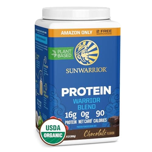 Organic Plant Based Protein Powder | Vegan Organic Protein Powder Chocolate Flavored with BCAA Amino Acids & Hemp Seed Pea Blend | Non-GMO Soy Dairy Filler & Gluten Free (Chocolate, 32 Servings) - Image 1