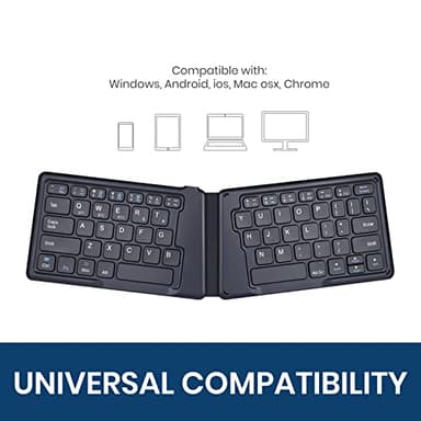 Perixx PERIBOARD-805E US, Wireless Foldable Ergonomic Bluetooth Keyboard, Ultra-Thin X Type Keys, Compatible with iOS, Android, or Windows Smartphone, Tablet, or Laptops, US English - Image 2