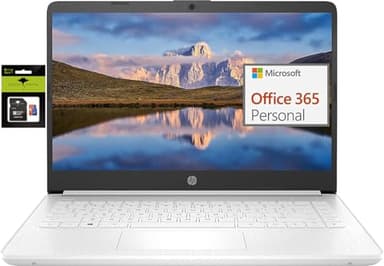 HP 14" Ultral Light Laptop for Students and Business, Intel Quad-Core, 8GB RAM, 192GB Storage(64GB eMMC+128GB Ghost Manta SD Card), 1 Year Office 365, USB C, Win 11 S - Image 1