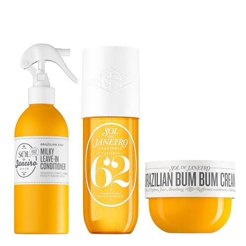 Sol de Janeiro Brazilian Bum Bum Cream, Milky Leave-In Conditioner, and Cheirosa 62 Hair & Body Perfume Mist Bundle, Amazon Exclusive - Image 1