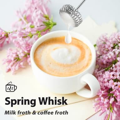 Sakgos Milk Frother Rechargeable Handheld-Electric Whisk 3 Speed Adjustable, Frother Wand Coffee with 3 Stainless Whisks, Electric Foam Maker, Drink Mixer Blender for Latte Cappuccino Matcha Egg - Image 3