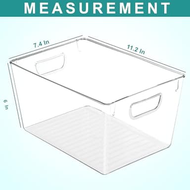Utopia Kitchen Clear Organizer or Storage Bins - 6 Pack Pantry Organizers and Storage Bins - Large Clear Storage Containers for Organizing Fridge, Kitchen Organization - Image 2