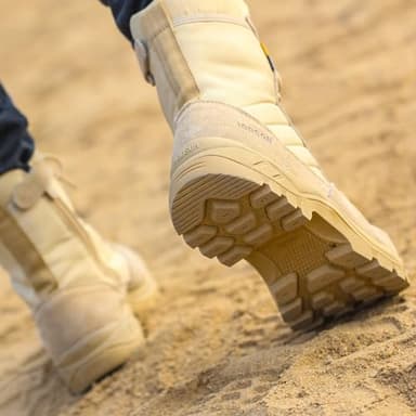 IODSON Men's Military Tactical Work Boots with Side Zipper, Puncture Resistant, Desert Combat, Army Jungle, 8 Inch Lightweight Hiking Boots Beige US 7 - Image 6