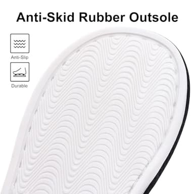 shevalues Summer House Slippers for Women Men Breathable Waffle Indoor Slippers Slip-on Open Toe Home Shoes, Black 11-12 Women Men/9.5-10.5men - Image 5