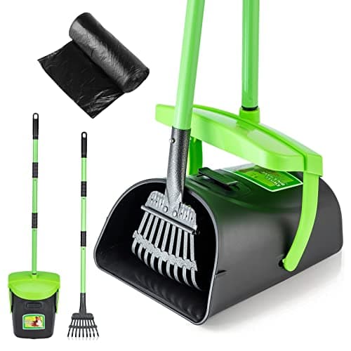 MXF Pooper Scooper Swivel Bin & Rake Kit with 20 Waste Bags, 36.6" Long Handle Adjustable Portable Non-Breakable Dog Pooper Scooper for Large Medium Small Dogs, Poop Scooper for Lawn Yard Dog Kennel - Image 1