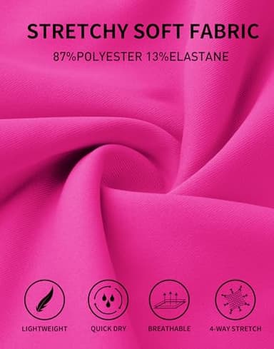 UPGET Womens Golf Skirt Skort 16" High Waisted 4 Pockets Lightweight Stretch with Liner for Tennis Athletic Casual Rose L - Image 6