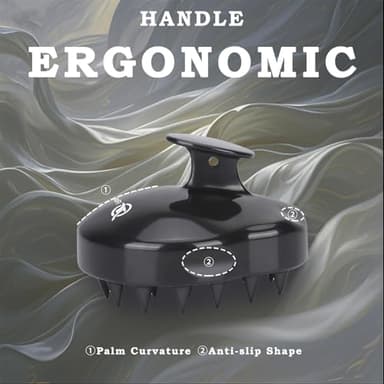 FREATECH Scalp Massager Hair Growth, Scalp Scrubber Shampoo Brush with Soft Silicone Bristles for Dandruff Removal and Hair Care, Wet & Dry Hair Massager Scalp Exfoliator for All Hair Types, Black - Image 4