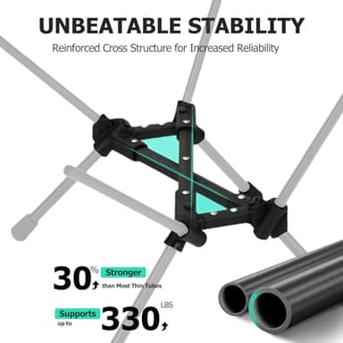 Overmont Ultralight Portable Camping Chair- Lightweight Folding Backpacking Chair, Support up to 330Lbs Compact Beach Chair for Adults with Carry Bag for Backpack Hiking Fishing Outdoor Camp 2pcs - Image 4