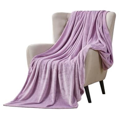 Walensee Fleece Blanket Plush Throw Fuzzy Lightweight (King Size 108x90 Lilac) Super Soft Microfiber Flannel Blankets for Couch, Bed, Sofa Ultra Luxurious Warm and Cozy for All Seasons - Image 1