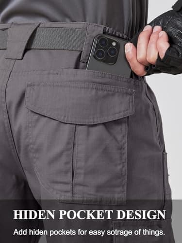 CNBQDD Cargo Work Pants for Men Construction Ripstop Waterproof Mens Tactical Pants Lightweight Hiking Outdoor Pants with Pockets Dark Gray 34Wx30L - Image 5