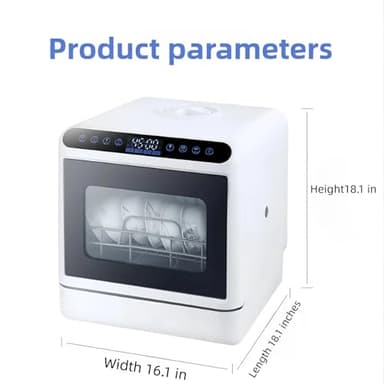 Dishwasher Tabletop Dishwasher Portable Small Fully Automatic 4 Washing Modes and Drying Function Can be connected to the faucet and manually filled with water - Image 6