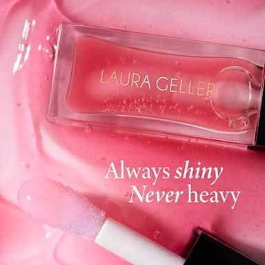 LAURA GELLER NEW YORK Fine Shine Glossy Lip Oil, Rose Garden - Hydrating Squalane - Pink Lip Gloss - Image 4