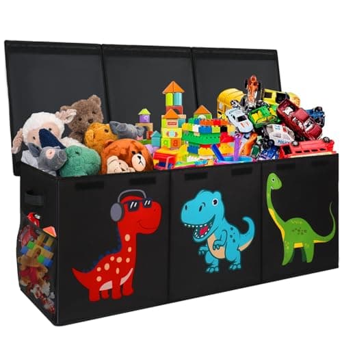 Mabahoo Extra Large Toy Box Chest, Collapsible Storage Organizer with Lids, Sturdy Dinosaur Toybox for Boys Girls, 40"x16"x16" Kids Storage Bin Box Baskets for Living Room, Playroom, Bedroom, Nursery - Image 1