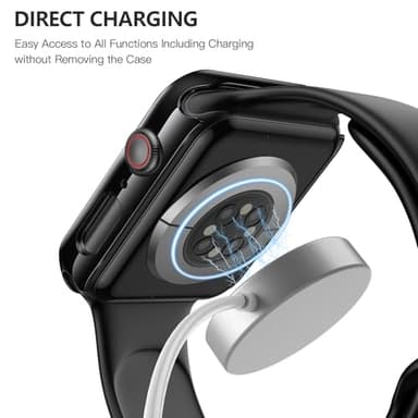 Misxi 2 Pack Tempered Glass Case Compatible for Apple Watch SE 3 (2025) SE 2 SE Series 6 Series 5 Series 4 40mm, Hard PC Screen Protector Overall Protection Scratch-Resistant Cover for iWatch, Jet Black - Image 5