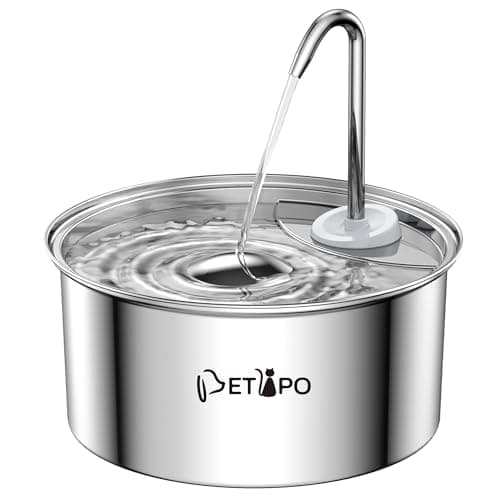 Petlipo Stainless Steel Cat Water Fountain, 3.2L/108oz Cat Fountain for Drinking, Pet Water Fountain for Cats Indoor, BPA-Free Cat Water Dispenser with 2 Flow Modes, kitty Spout Fountain for Cats Dogs - Image 1