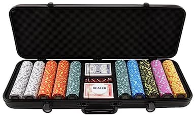 Versa Games Poker Chips - Clay Poker Chips Set - 13.5g 500 Piece Crown Casino Poker Set with Numbers Denomination - Upgraded Poker Set Case - Image 2