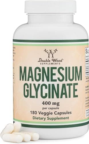 Magnesium Glycinate 400mg, for Sleep, Muscle, & Heart Support - (Vegan, Third Party Tested, Gluten Free, Non-GMO), 180 Capsules by Double Wood Supplements - Image 8