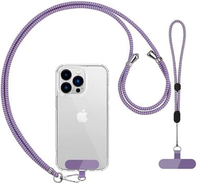 CACOE Phone Lanyard 2 Pcs-1 Pcs Adjustable Neck Strap, 1 Pcs Wrist Strap, 2 Pads, Universal Crossbody Multifuctional Cell Phone Lanyards Compatible with Most Smartphones(Purple Blue - Image 3