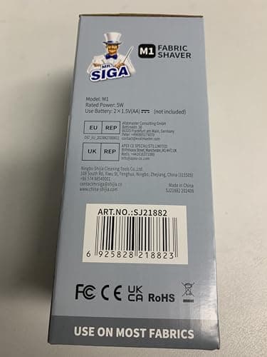MR.SIGA Fabric Shaver and Lint Remover, Battery Operated Portable Lint Shaver with LED Lights, 2 Replaceable 6-Leaf Blades, Cream/Gray - Image 9